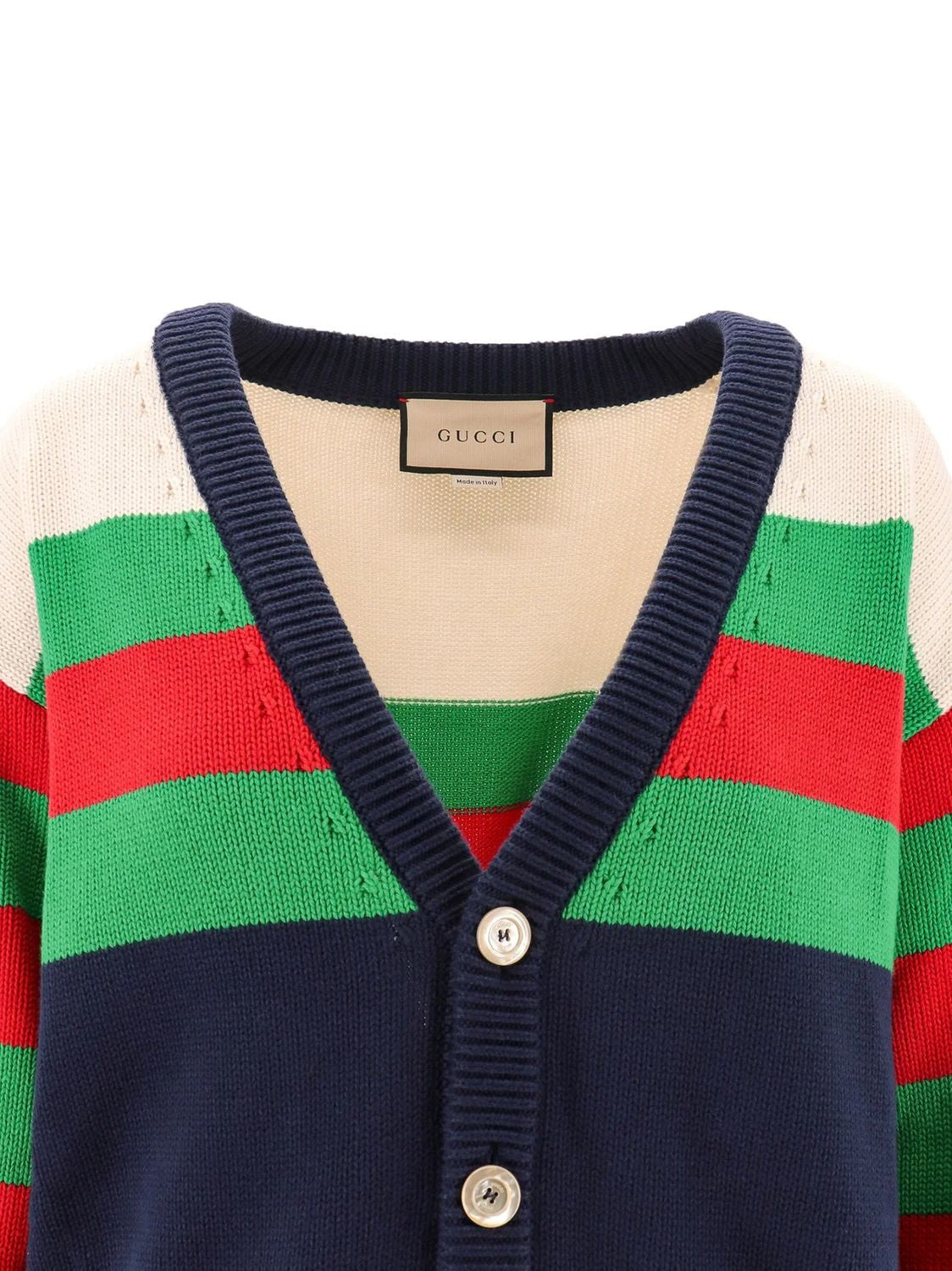 GUCCI Striped V-Neck Cardigan for Men