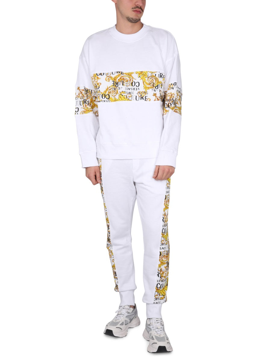 VERSACE JEANS COUTURE Men's Cross-Neck Logo Sweatshirt