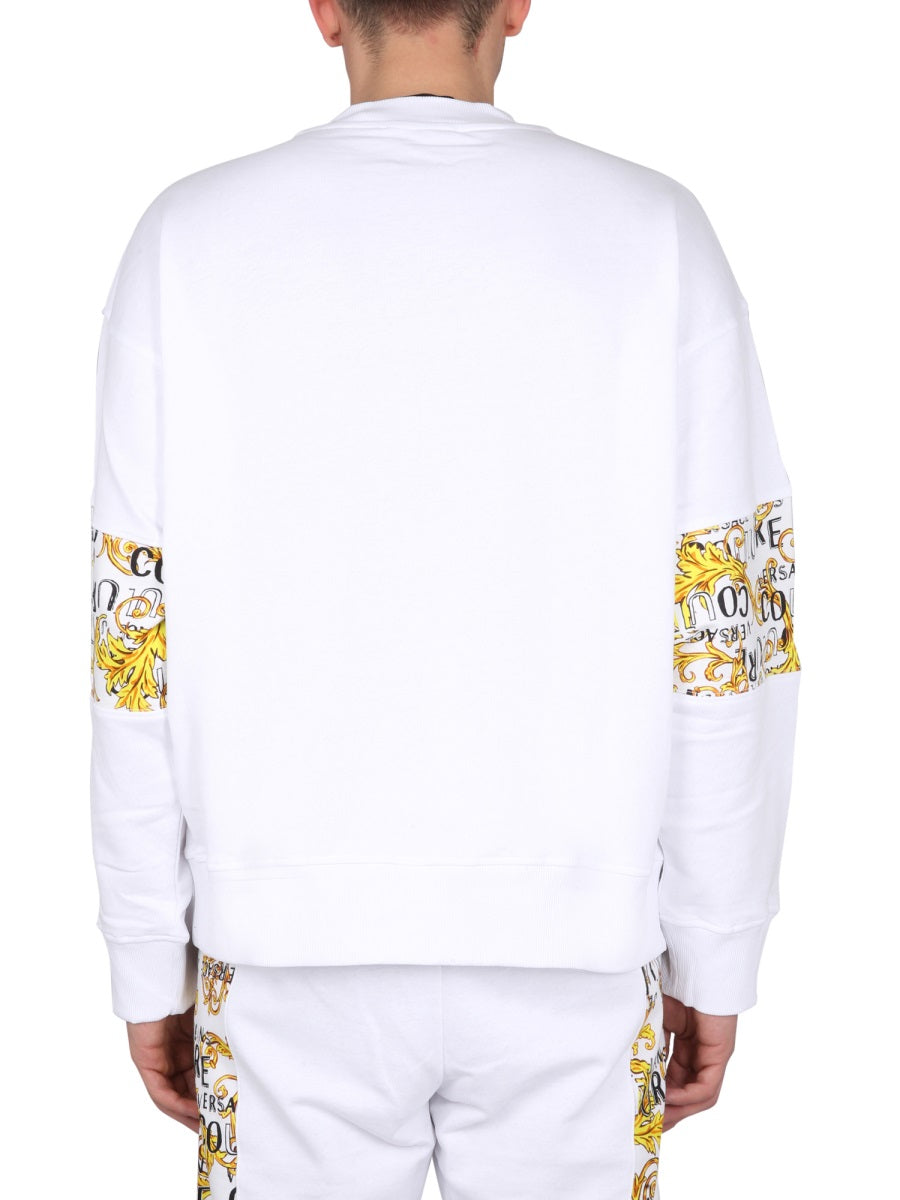 VERSACE JEANS COUTURE Men's Cross-Neck Logo Sweatshirt