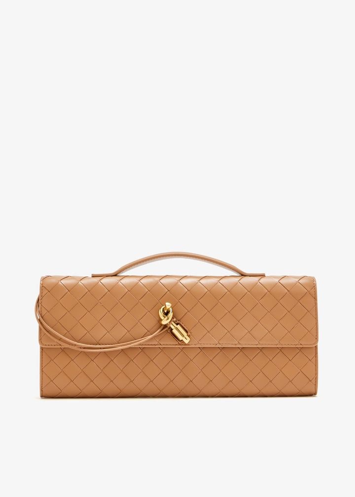 BOTTEGA VENETA Long Mini Clutch with Metal Knot Closure
