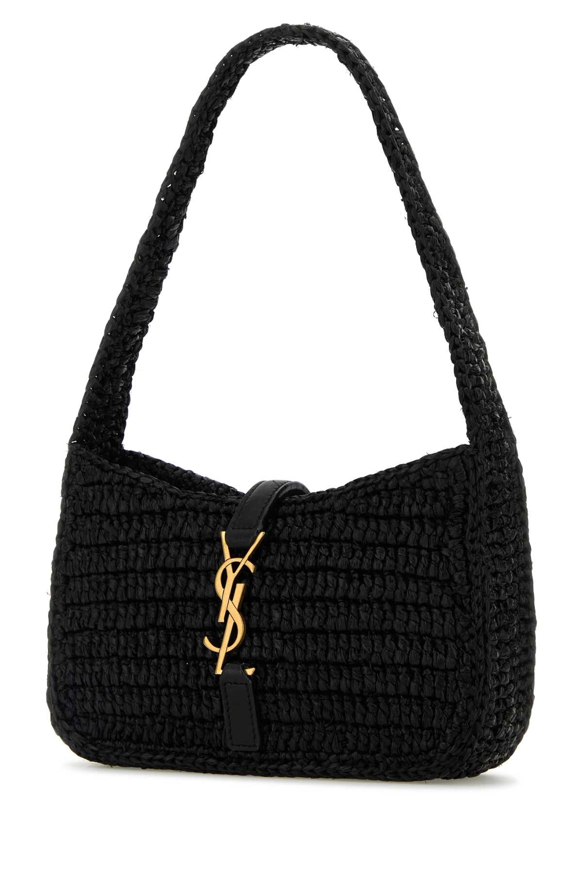 SAINT LAURENT Mini Raffia Hobo Handbag
