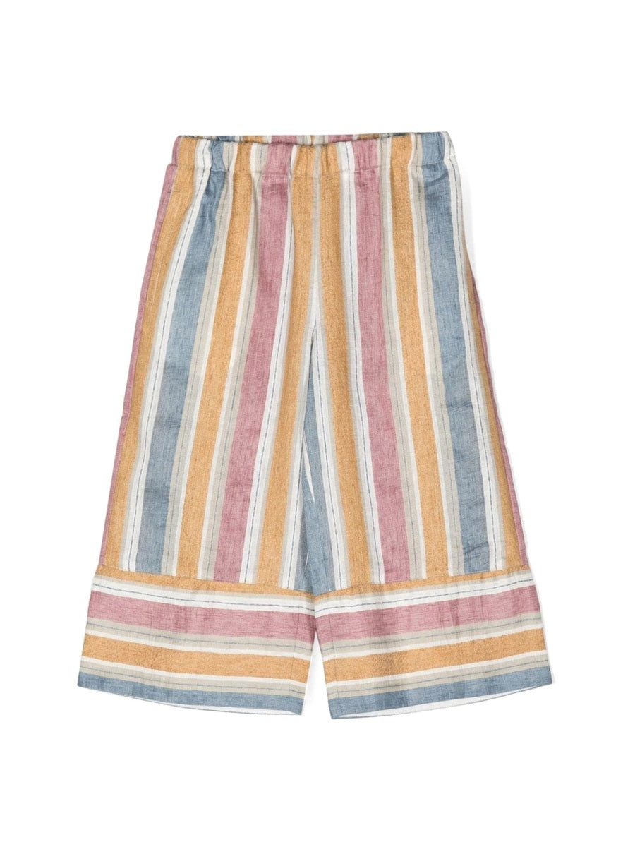 IL GUFO Mini Striped Capri Pants for Girls