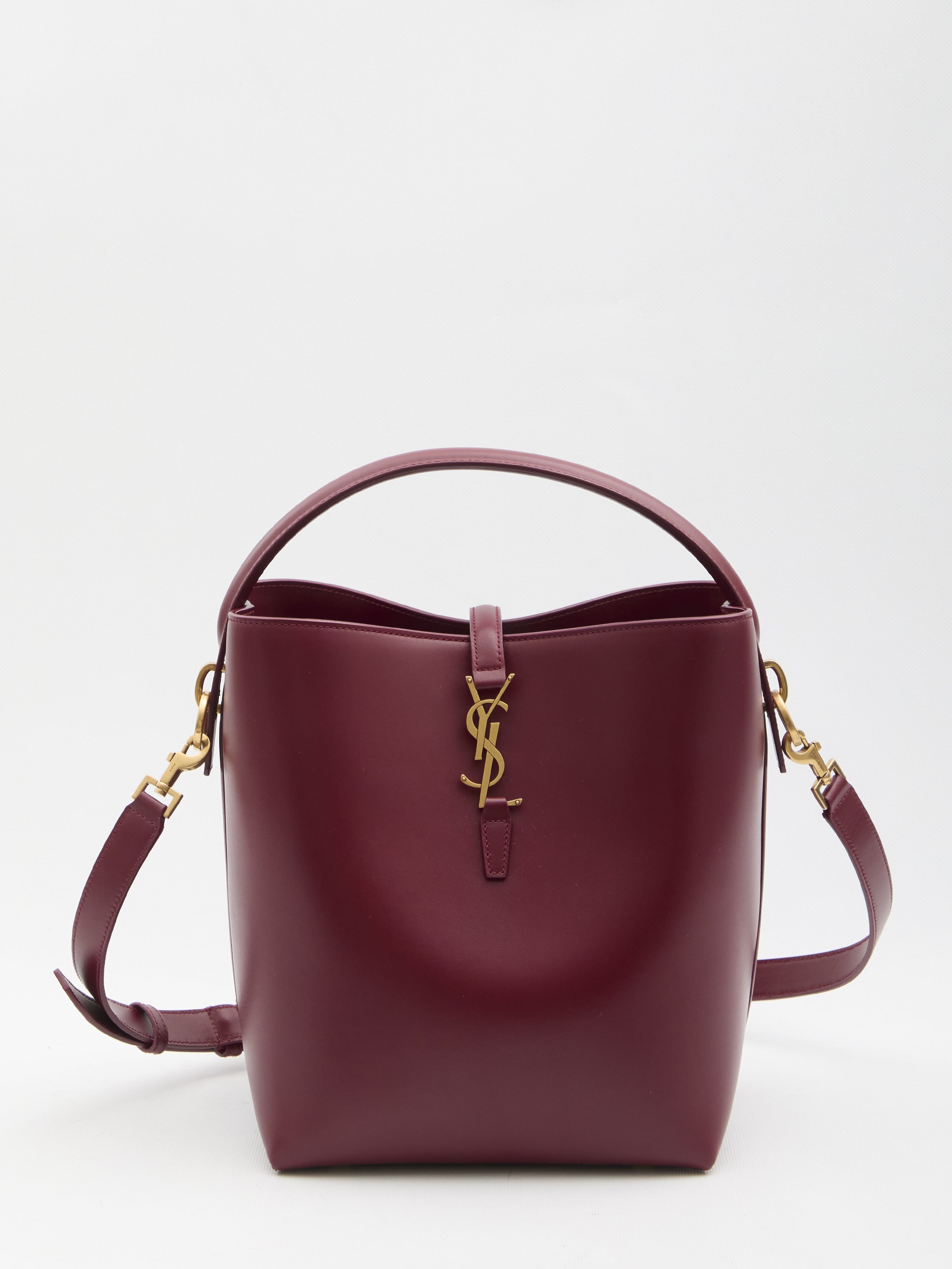 SAINT LAURENT Mini Bucket Handbag with Glossy Finish - 20 x 25 x 16 cm