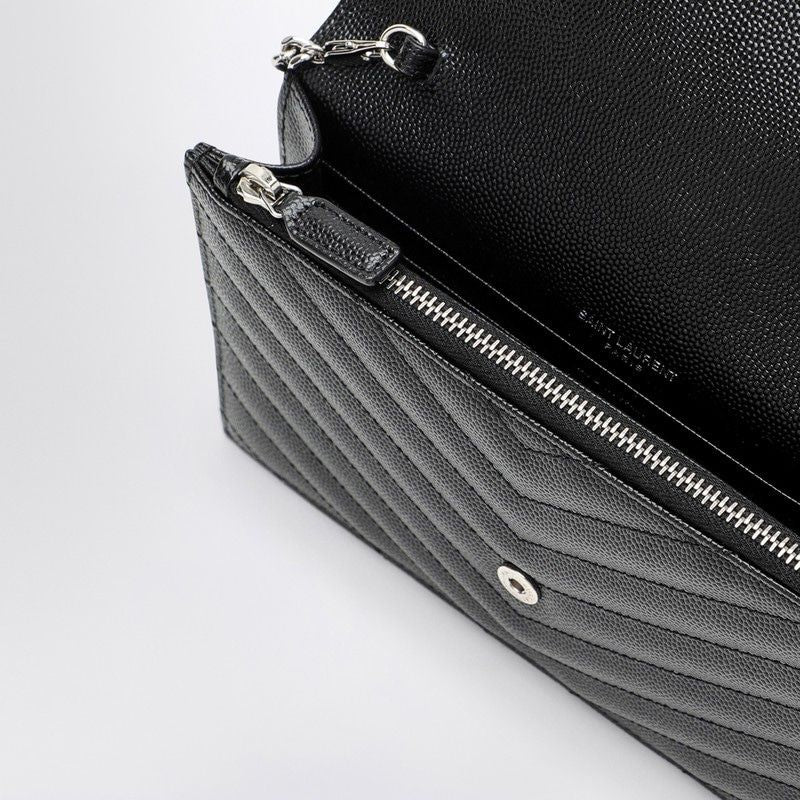 SAINT LAURENT Mini Chevron-Quilted Chain Wallet