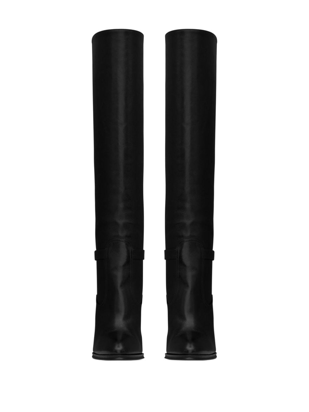 SAINT LAURENT Stiletto Ankle Strap Boots with Metal Buckle - 10CM Heel