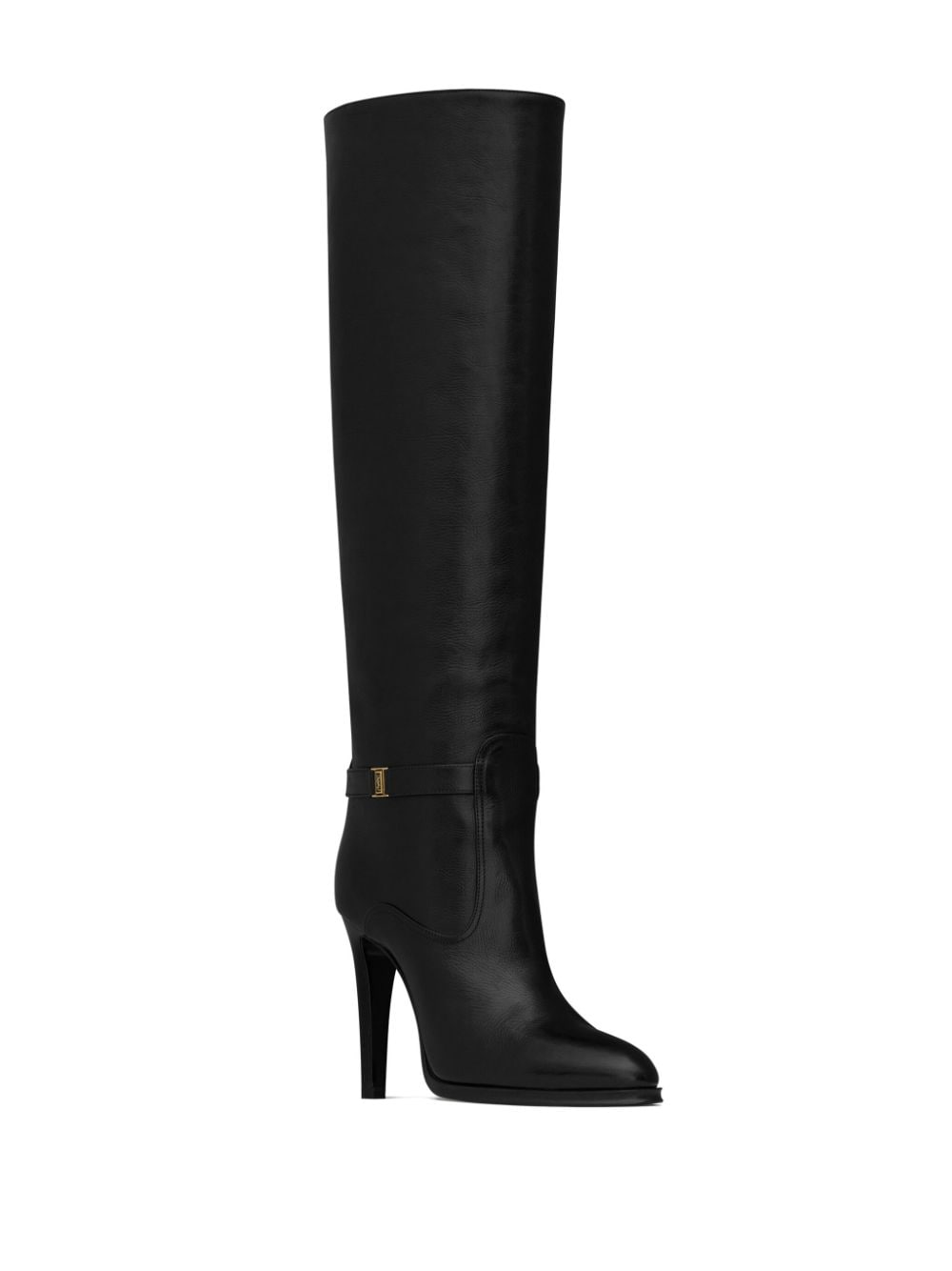 SAINT LAURENT Stiletto Ankle Strap Boots with Metal Buckle - 10CM Heel