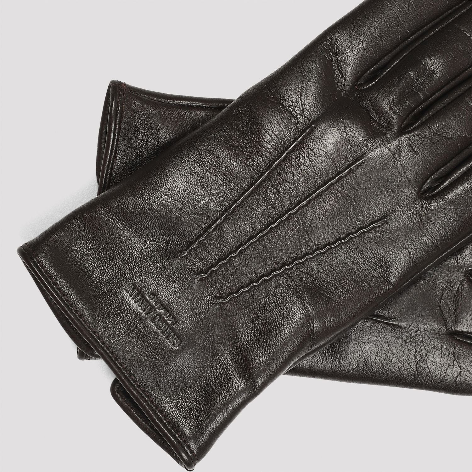 GIORGIO ARMANI Premium Leather Gloves for Men - FW24
