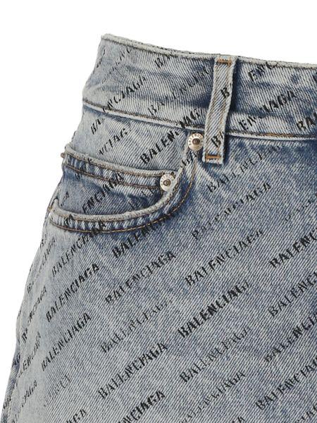 BALENCIAGA All Over Logo Mini Skirt - Low-Waist Style