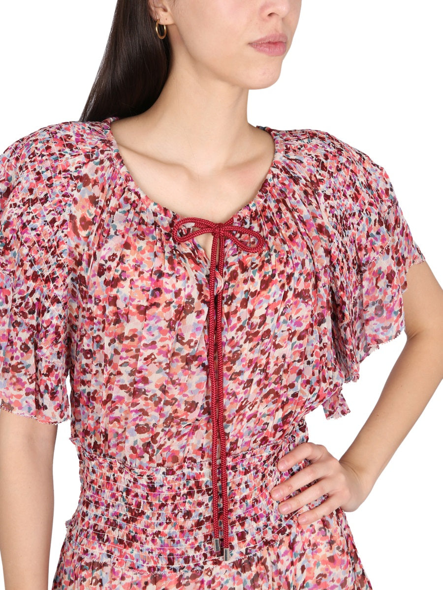 MARANT ÉTOILE Adjustable Mini Dress with Drawstring Closure