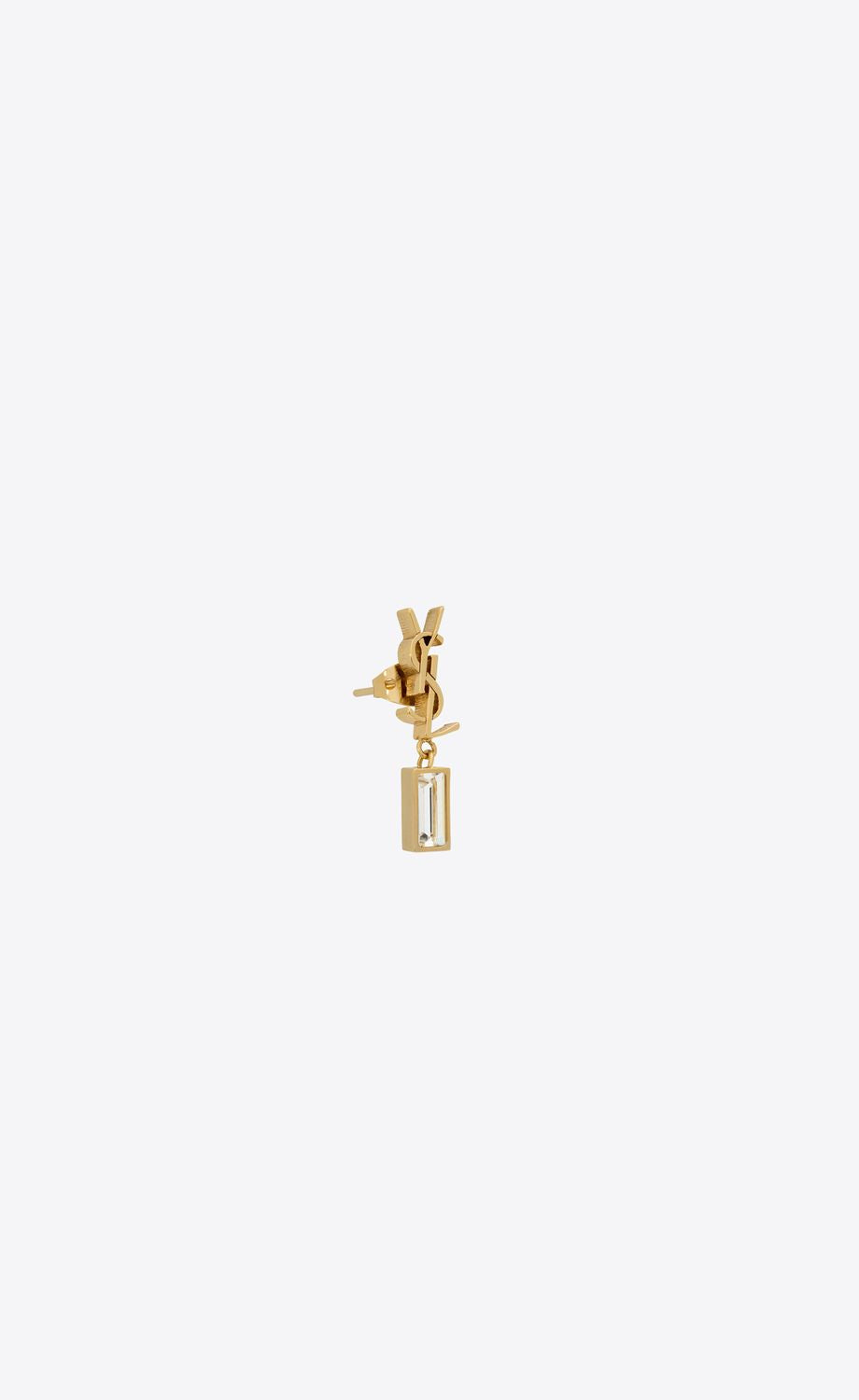 SAINT LAURENT Engraved Logo Crystal Embellished Earrings