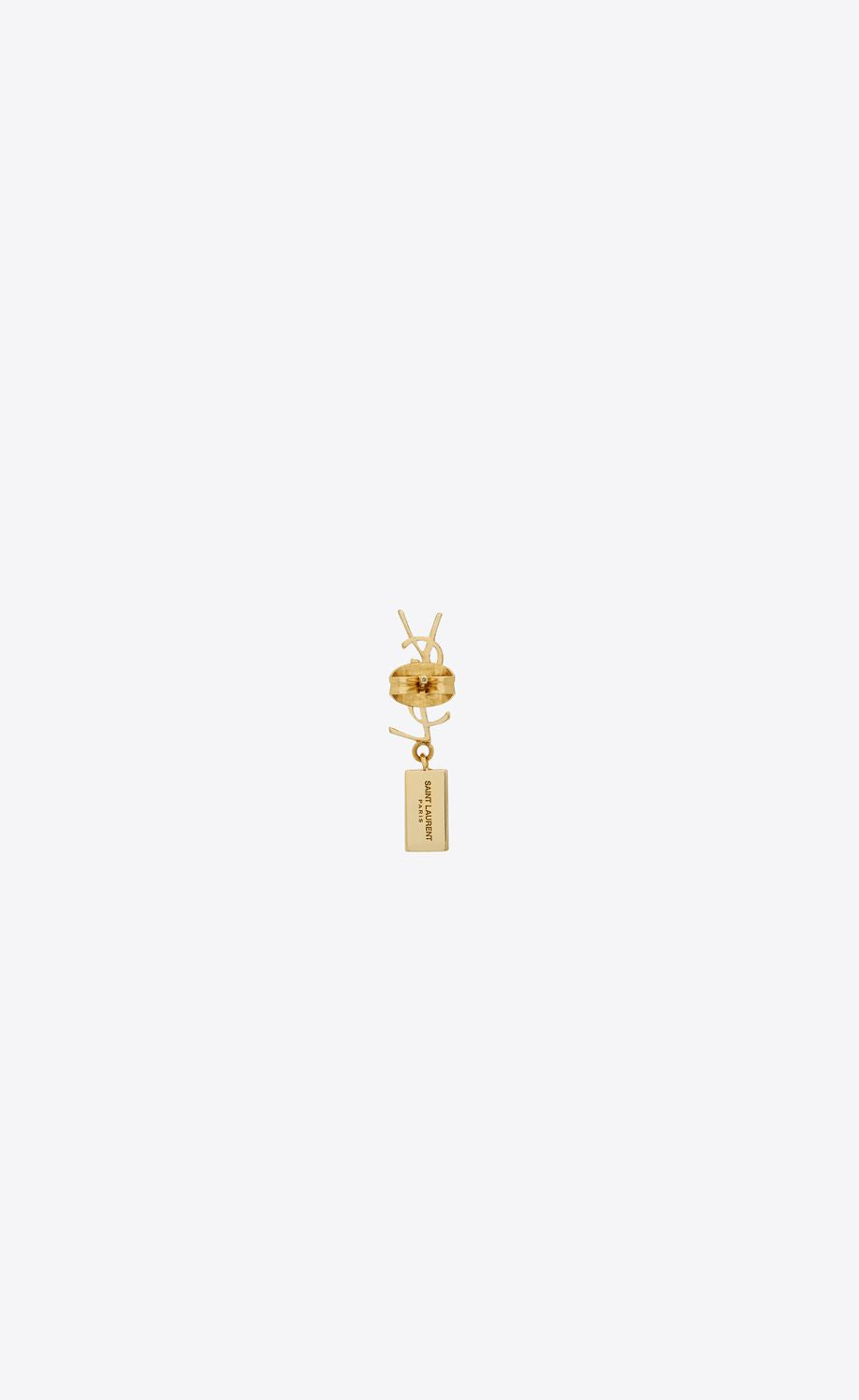 SAINT LAURENT Engraved Logo Crystal Embellished Earrings