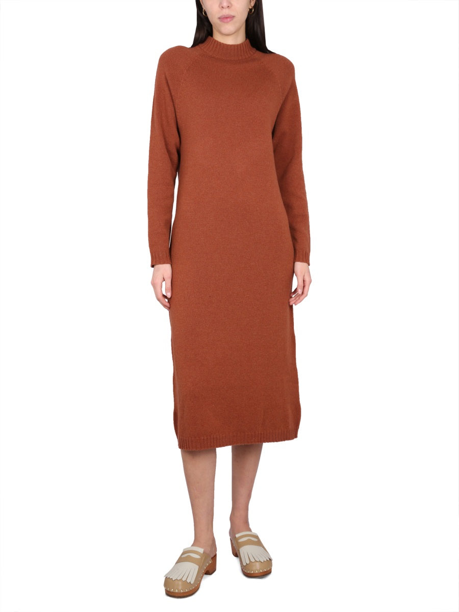 ALYSI High Neck Raglan Sleeve Dress