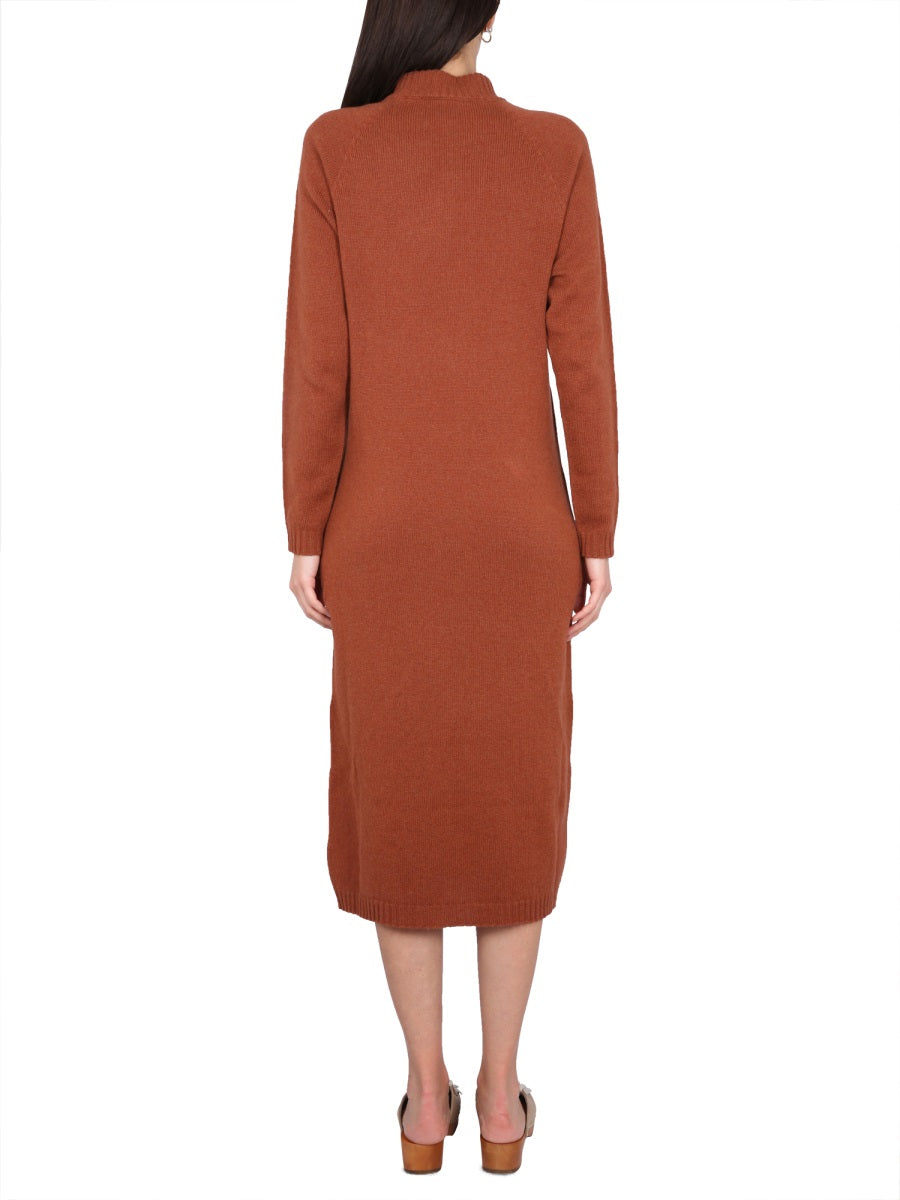 ALYSI High Neck Raglan Sleeve Dress