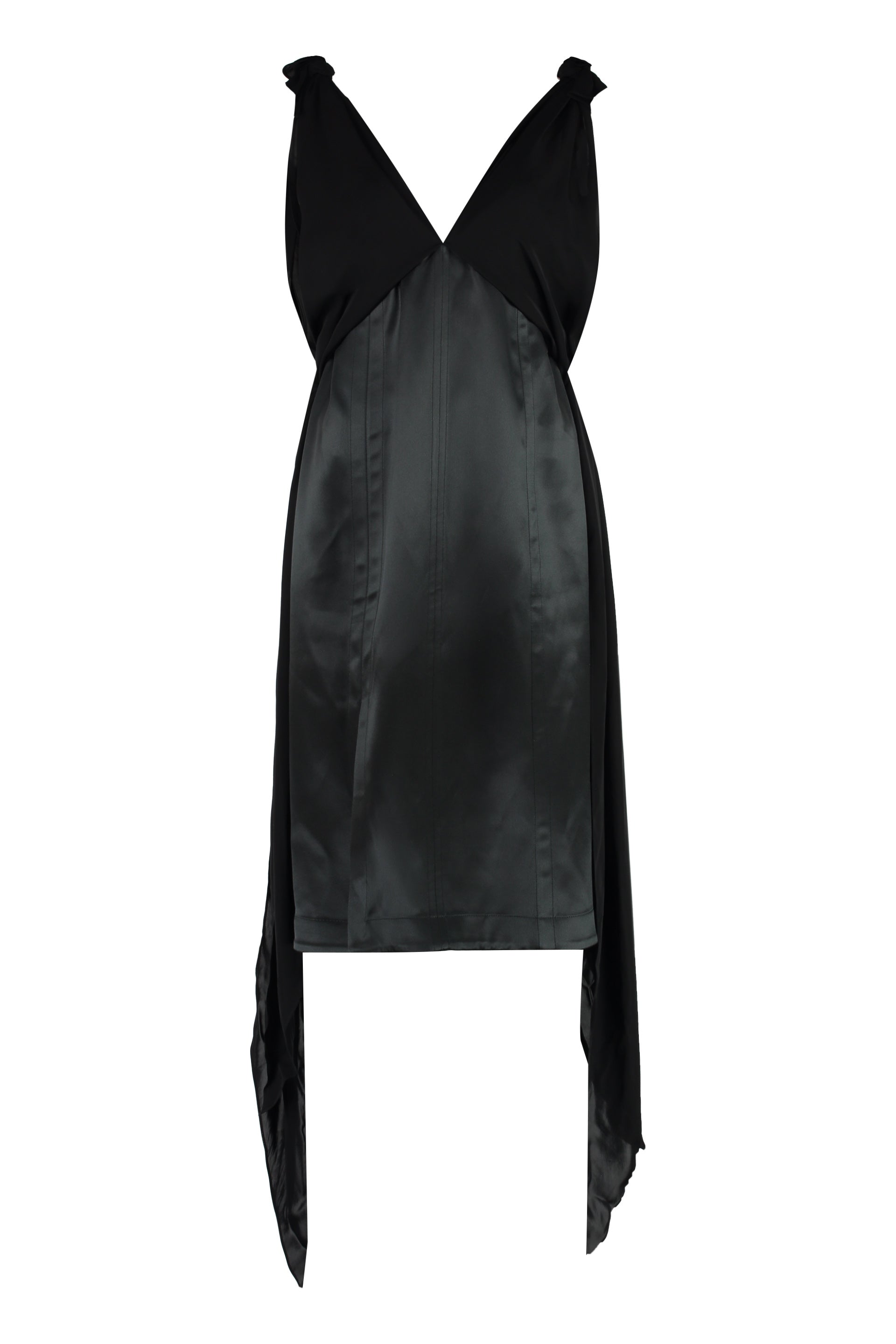 BOTTEGA VENETA Silk Midi-Dress with Shoulder Knot Detail