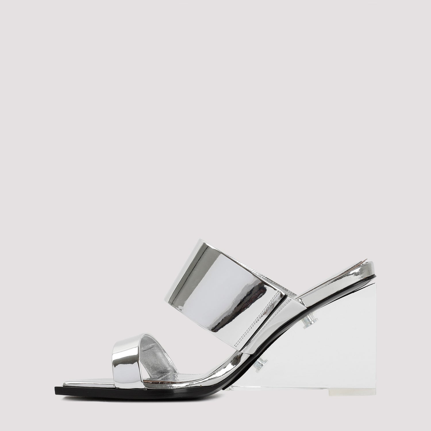 ALEXANDER MCQUEEN Elegant Metallic Sandals with 7.5cm Glass Heel