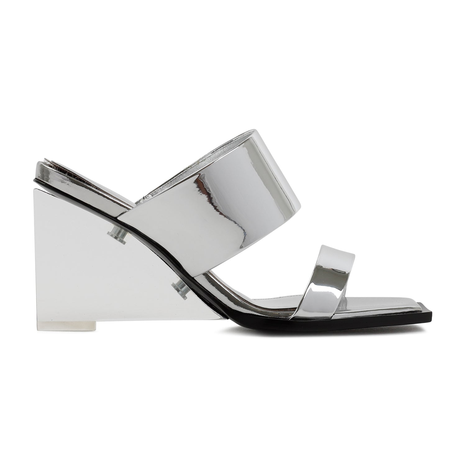 ALEXANDER MCQUEEN Elegant Metallic Sandals with 7.5cm Glass Heel