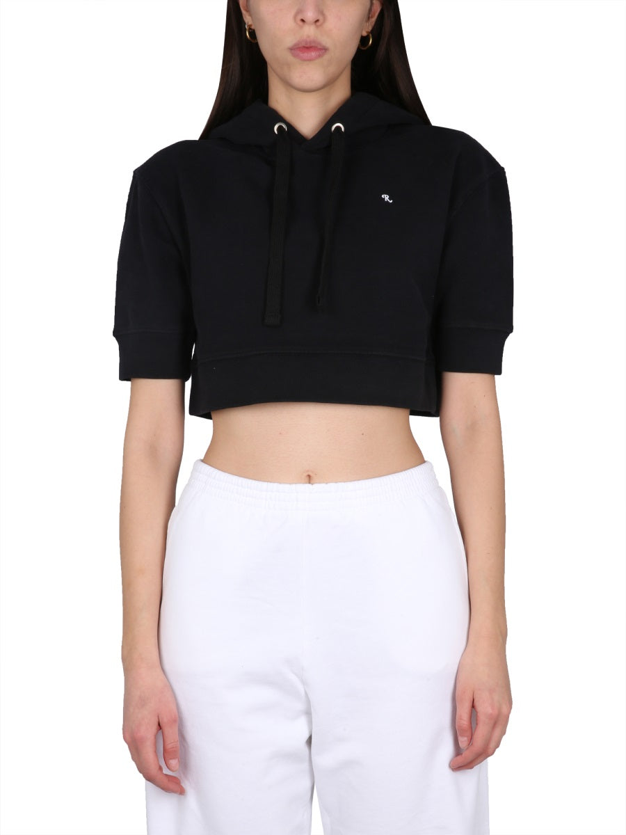 RAF SIMONS Embroidered Logo Drawstring Hoodie for Women