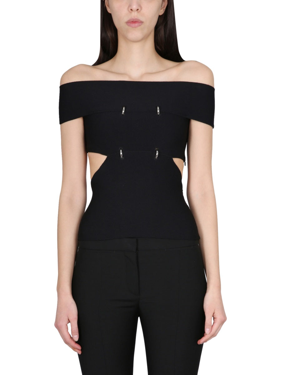 ALEXANDER MCQUEEN Cut-Out Detail Top with Removable Straps