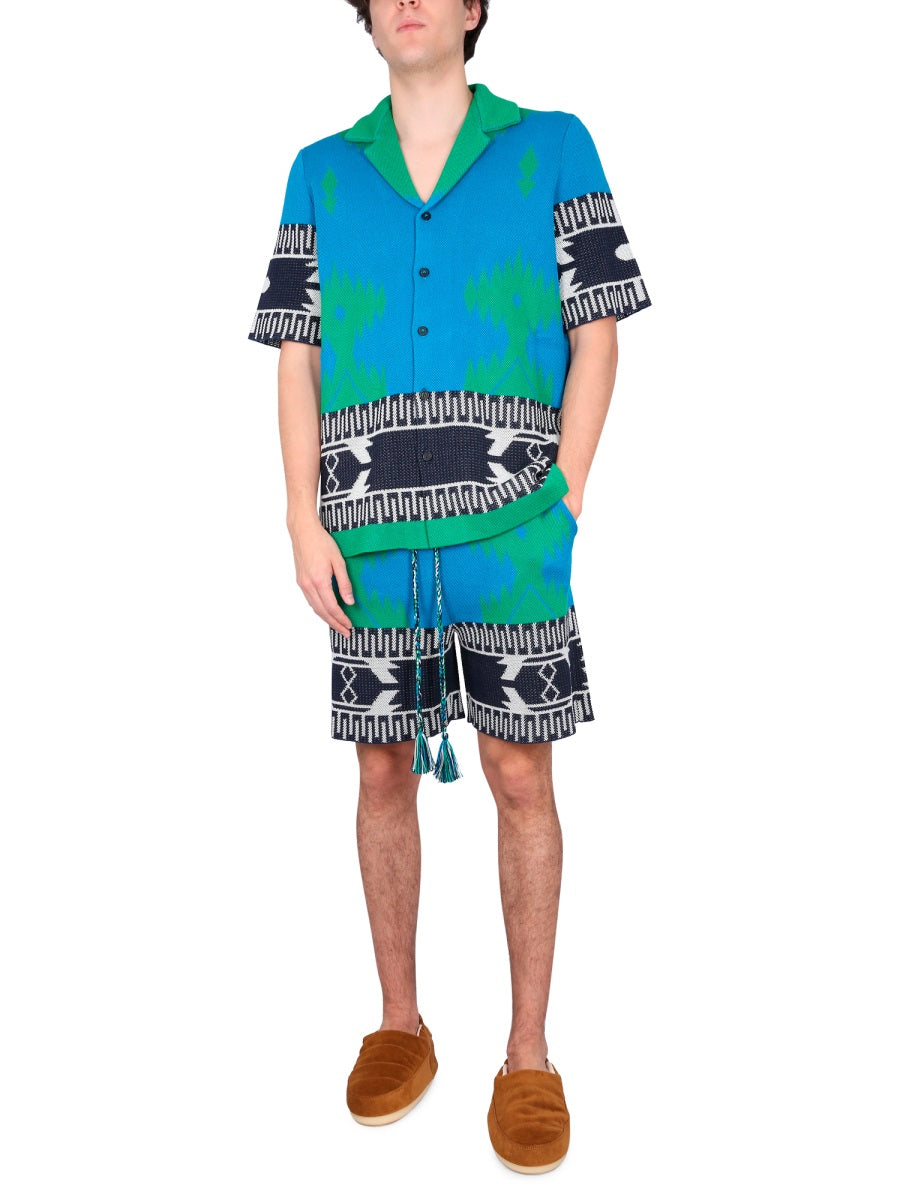 ALANUI Bowling Collar Jacquard Shirt for Men