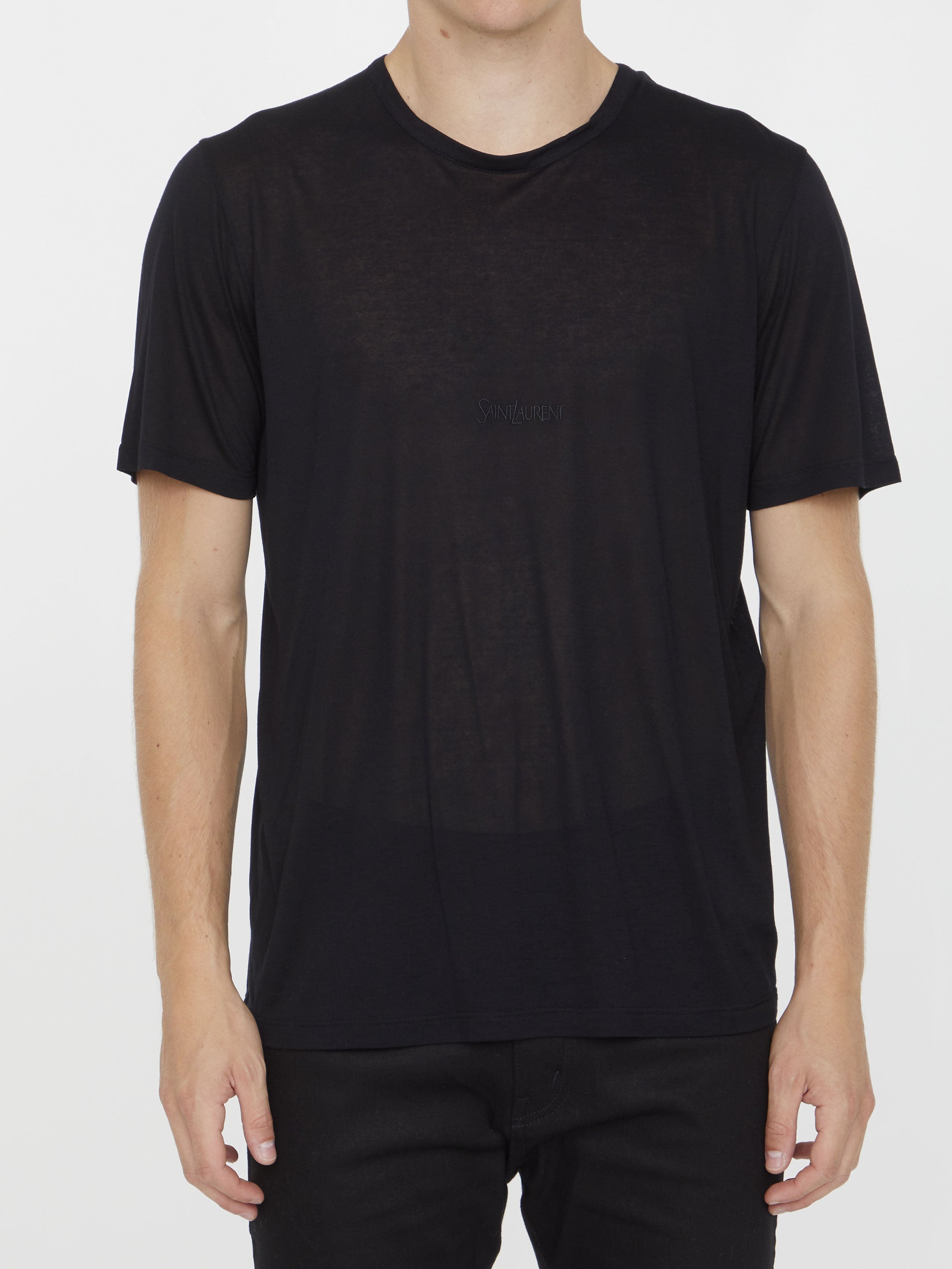 SAINT LAURENT Short-Sleeved Crewneck T-Shirt for Men - Regular Fit