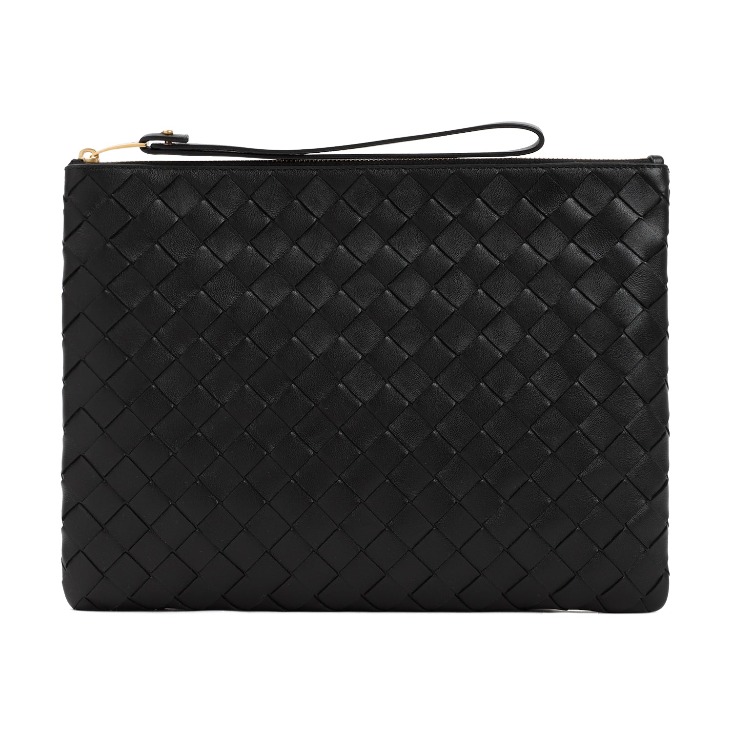 BOTTEGA VENETA Leather Flat Pouch Handbag - 30 cm