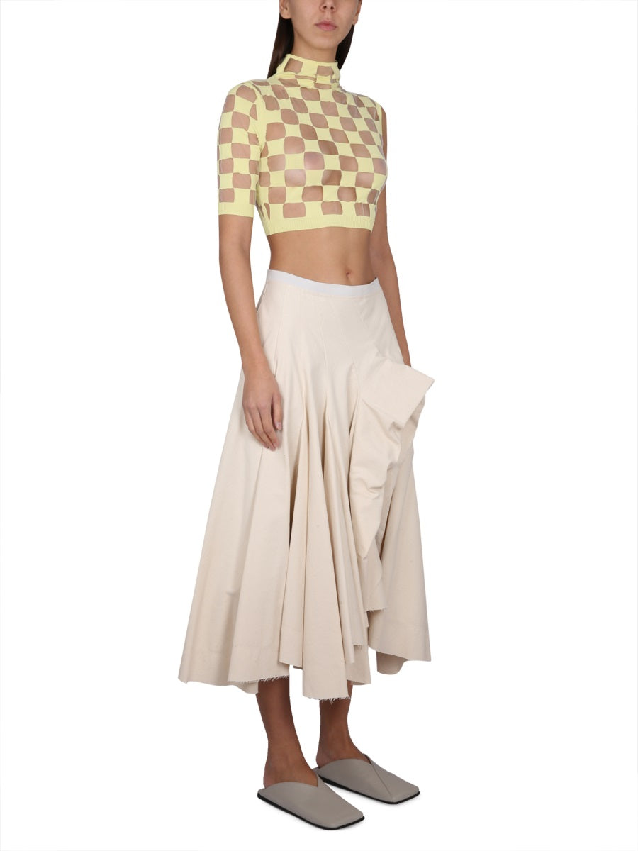 MAX MARA High Neck Asymmetrical Mini Top