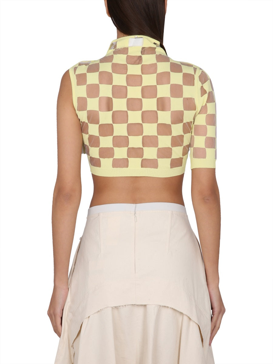 MAX MARA High Neck Asymmetrical Mini Top