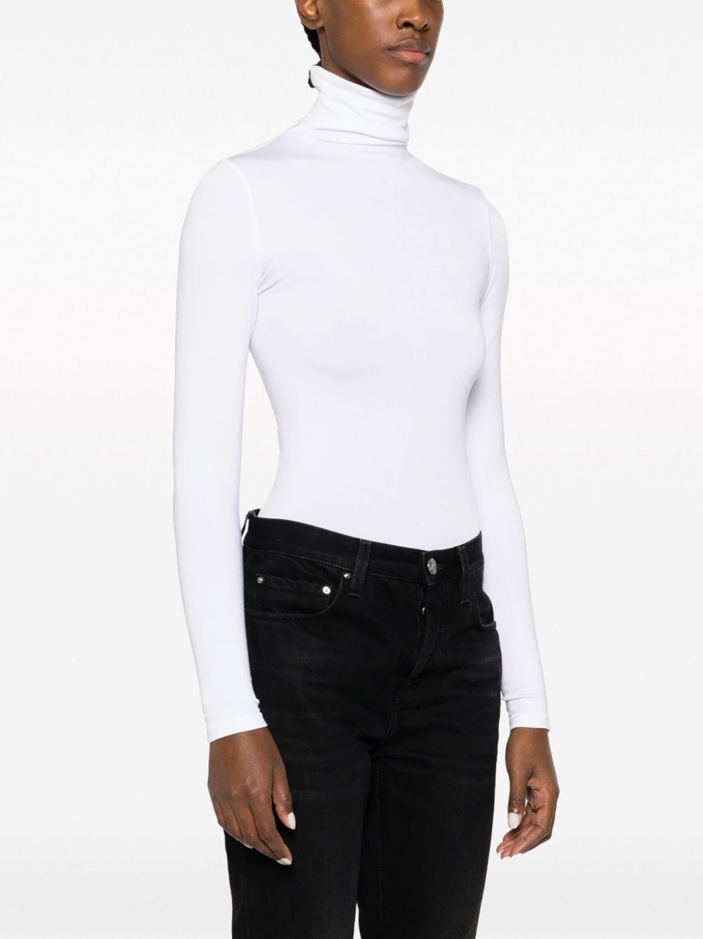 WOLFORD Cotton Blend High Neck Bodysuit for Women