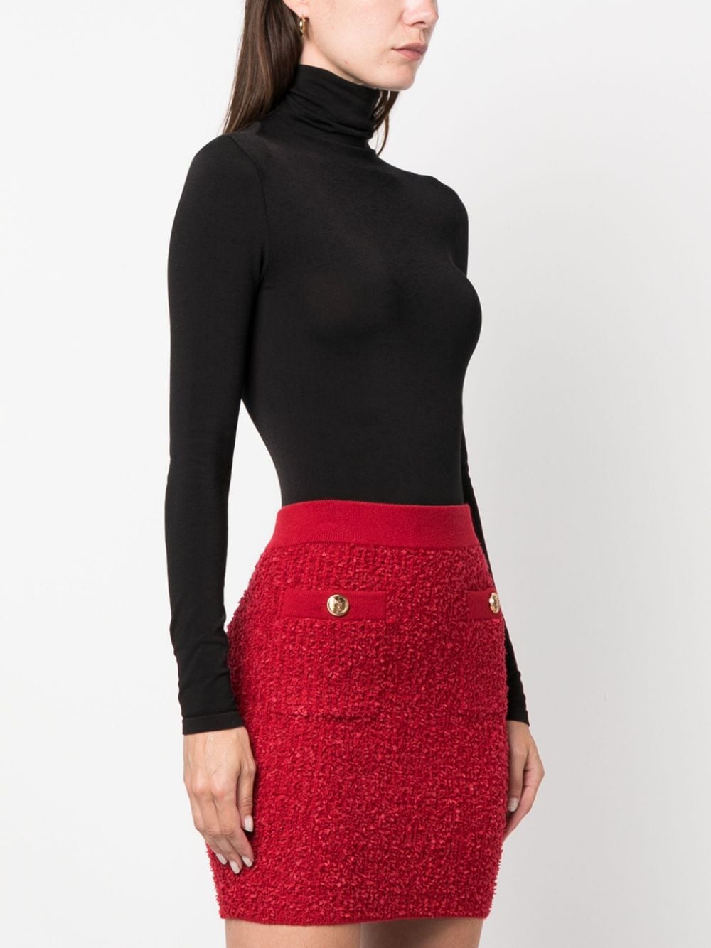 WOLFORD Cotton Blend Roll Neck Long Sleeve Bodysuit