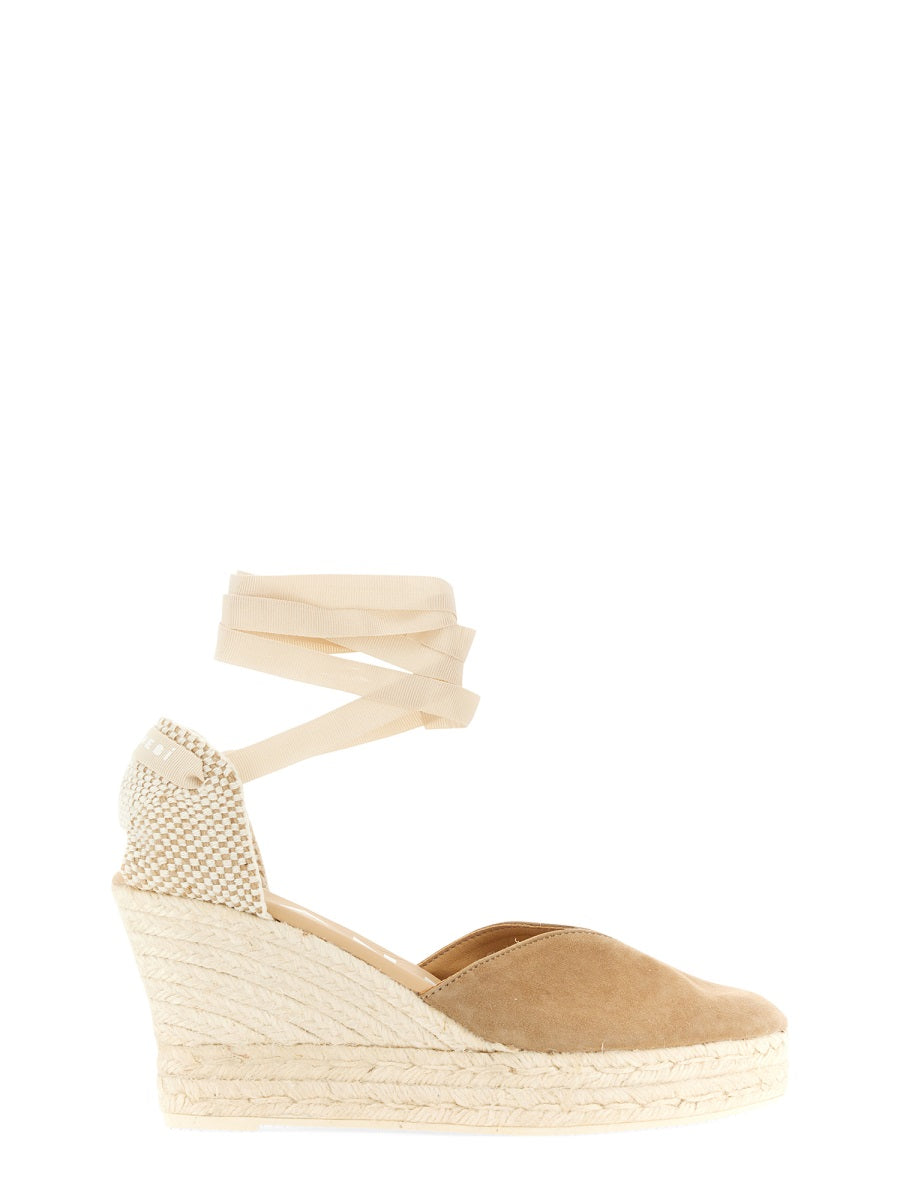 MANEBI Elevated Mini Jute Heel Sandal - 11cm