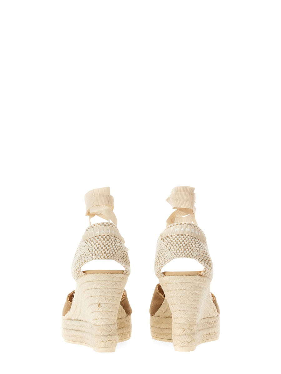 MANEBI Elevated Mini Jute Heel Sandal - 11cm