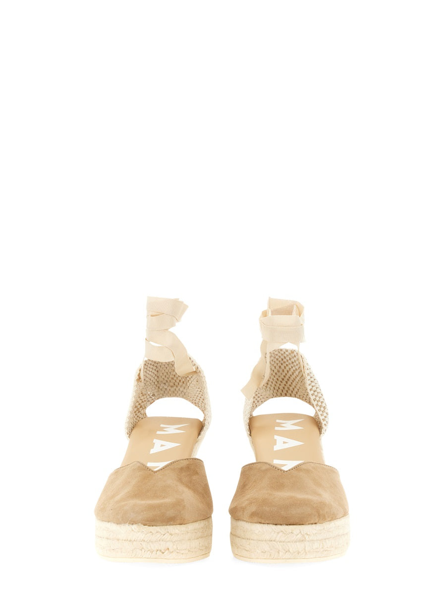 MANEBI Elevated Mini Jute Heel Sandal - 11cm