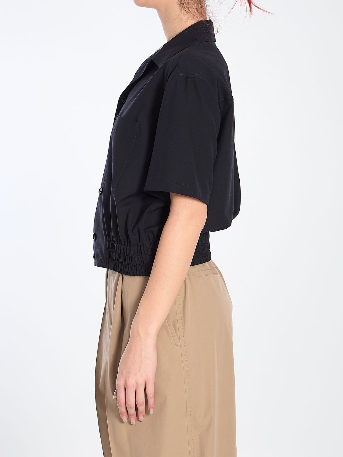 BOTTEGA VENETA Wool Shirt with Elasticated Hemline