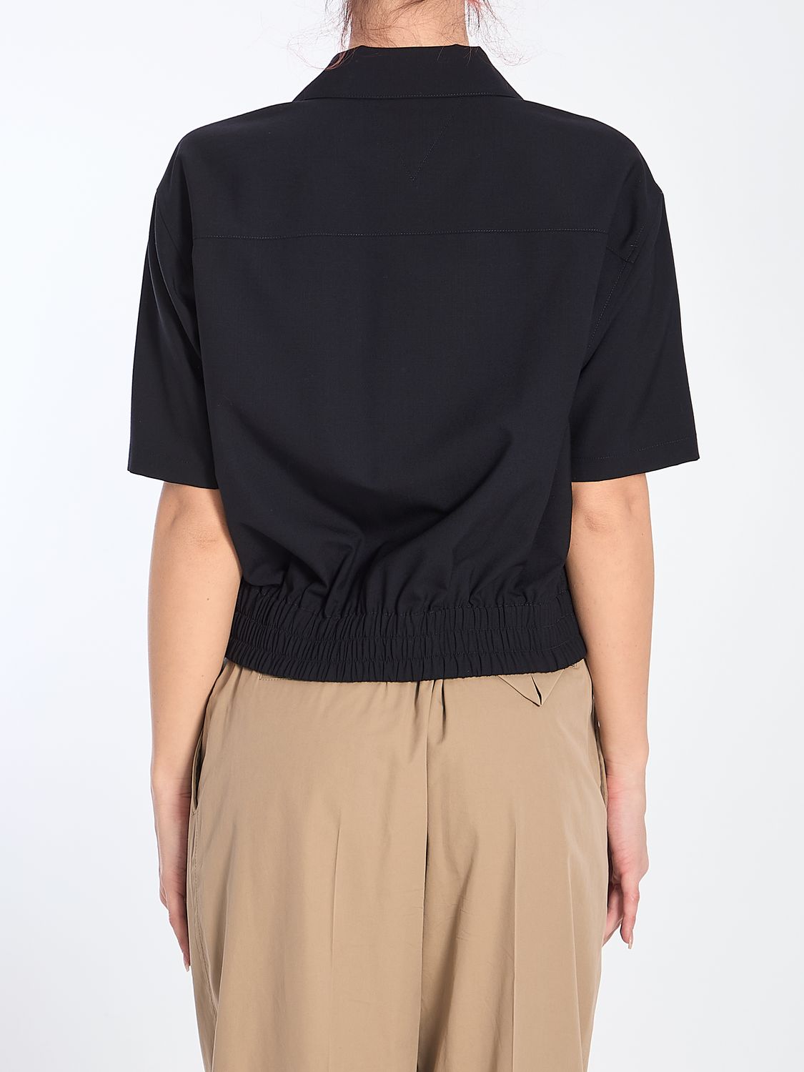 BOTTEGA VENETA Wool Shirt with Elasticated Hemline