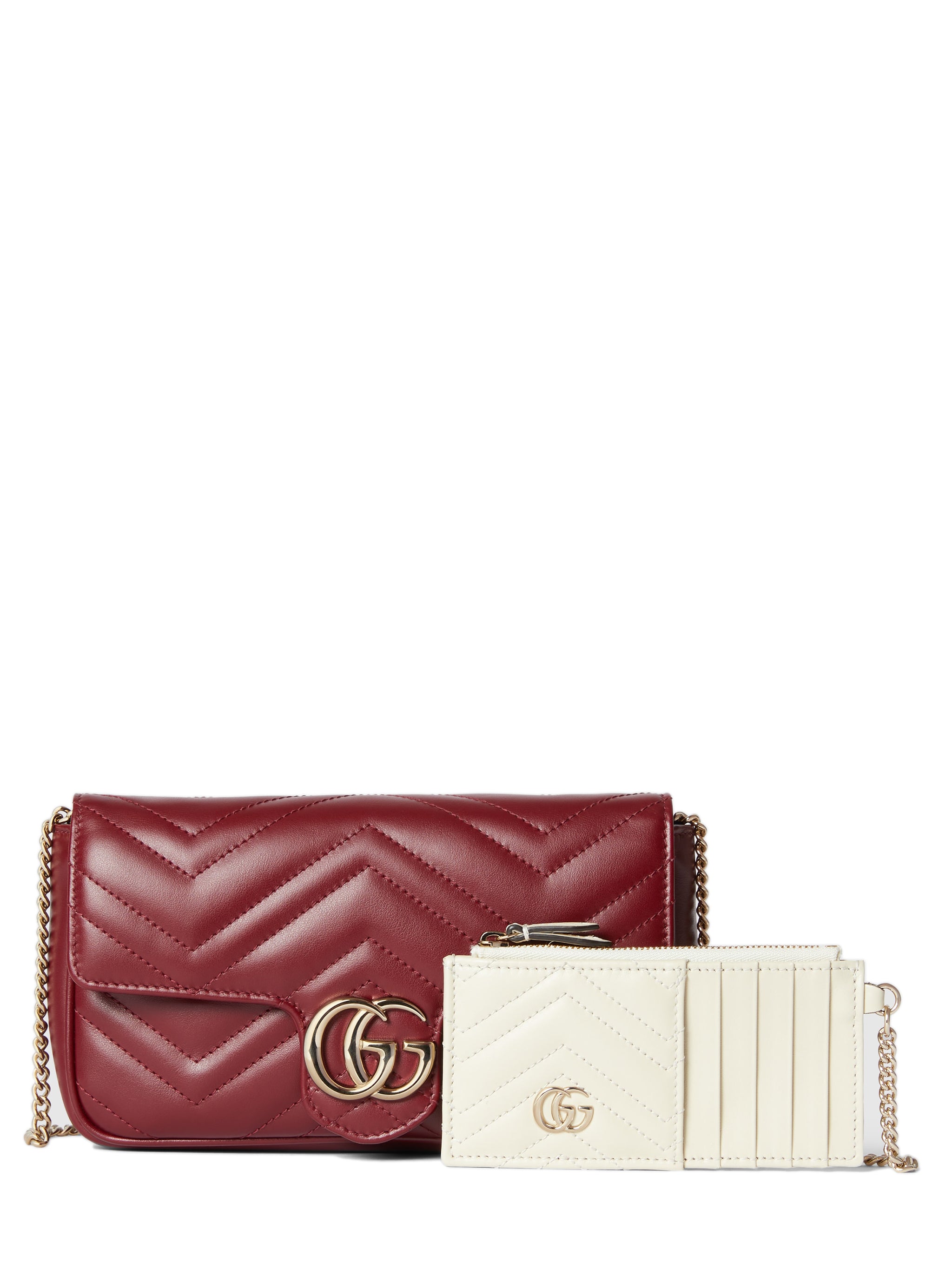 GUCCI Luxury Mini Handbag with Card Case - Height 12 cm, Width 21 cm, Depth 5 cm