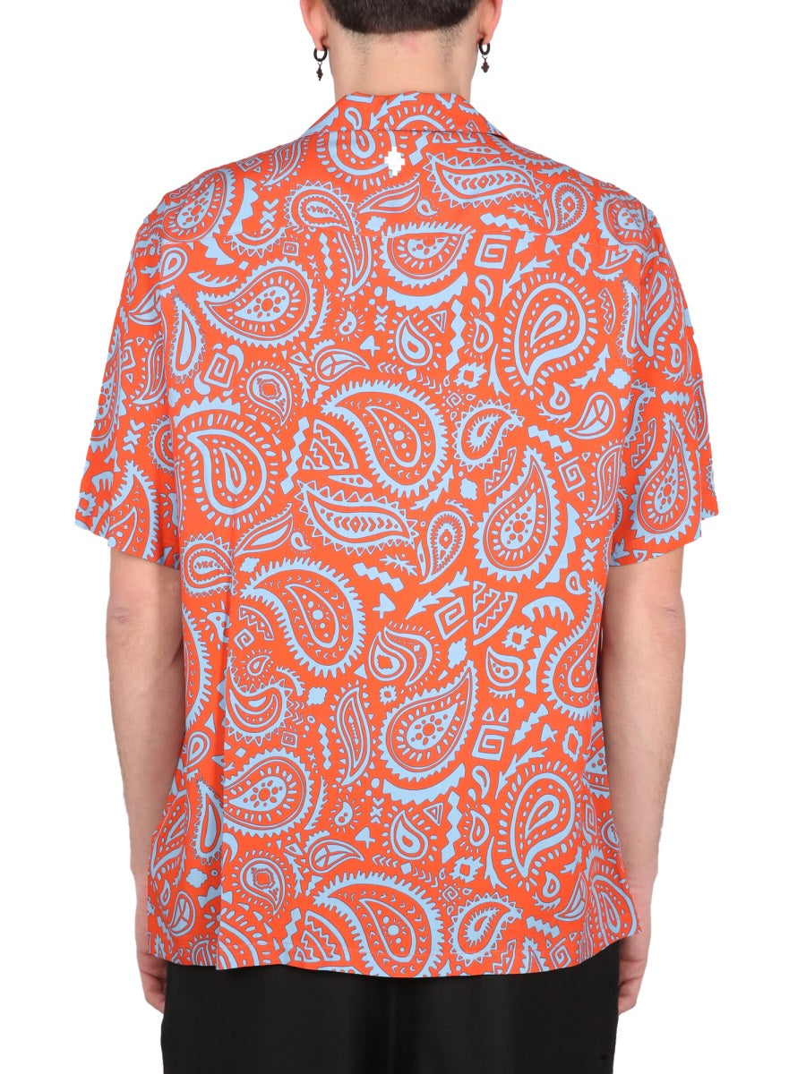 MARCELO BURLON COUNTY OF MILAN Paisley Hawaii Bowling Collar Shirt