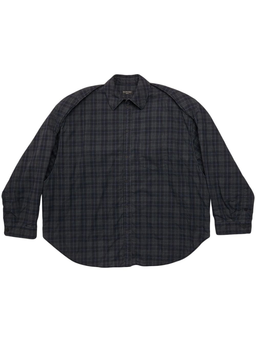 BALENCIAGA Checkered Design Flannel Shirt - Long Sleeve