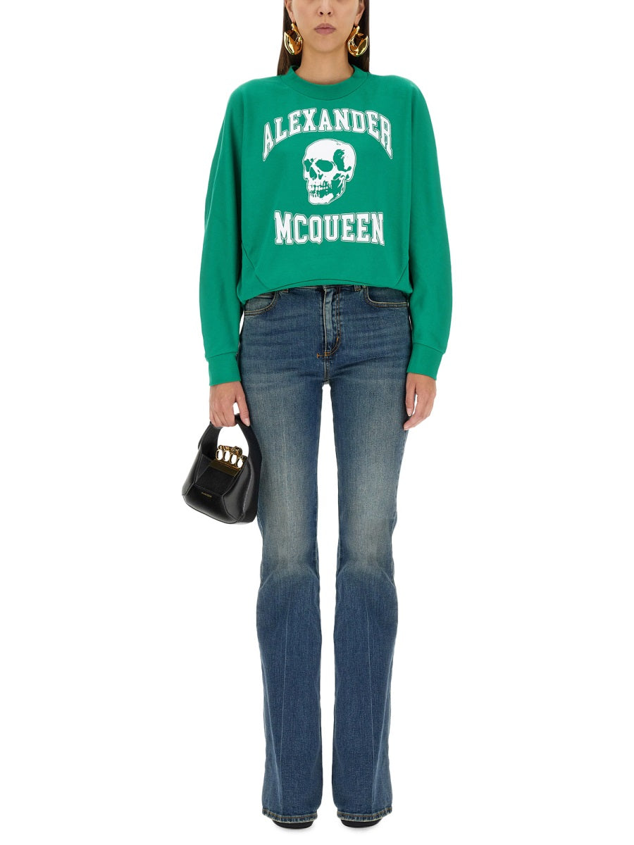 ALEXANDER MCQUEEN Varsity Skull Sweatshirt - Women's Regular Fit