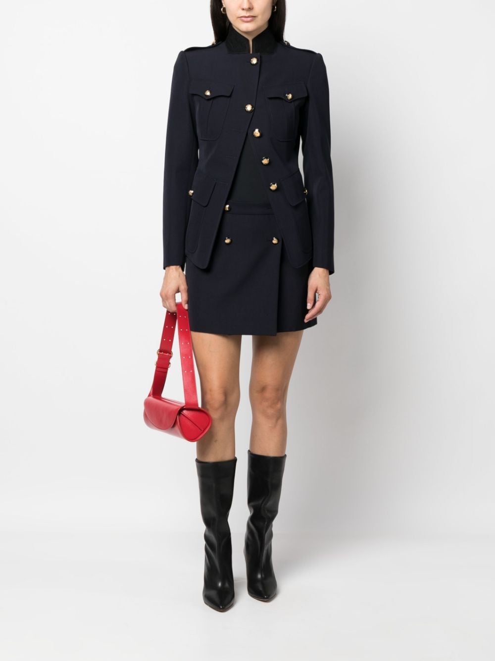 ALEXANDER MCQUEEN Elegant High-Waist Wool Mini Wrap Skirt