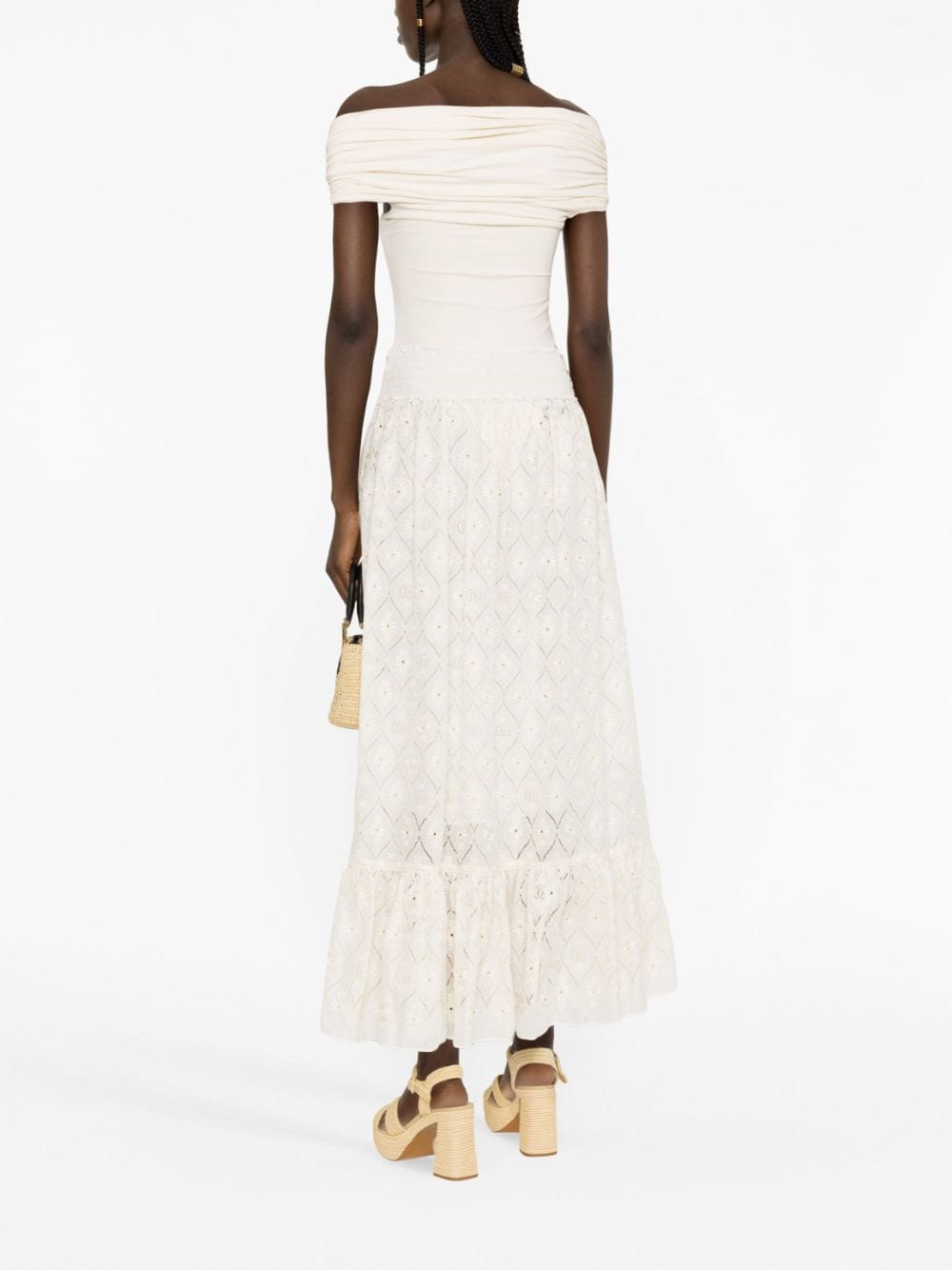 GUCCI Floral Broderie Anglaise Mini Skirt