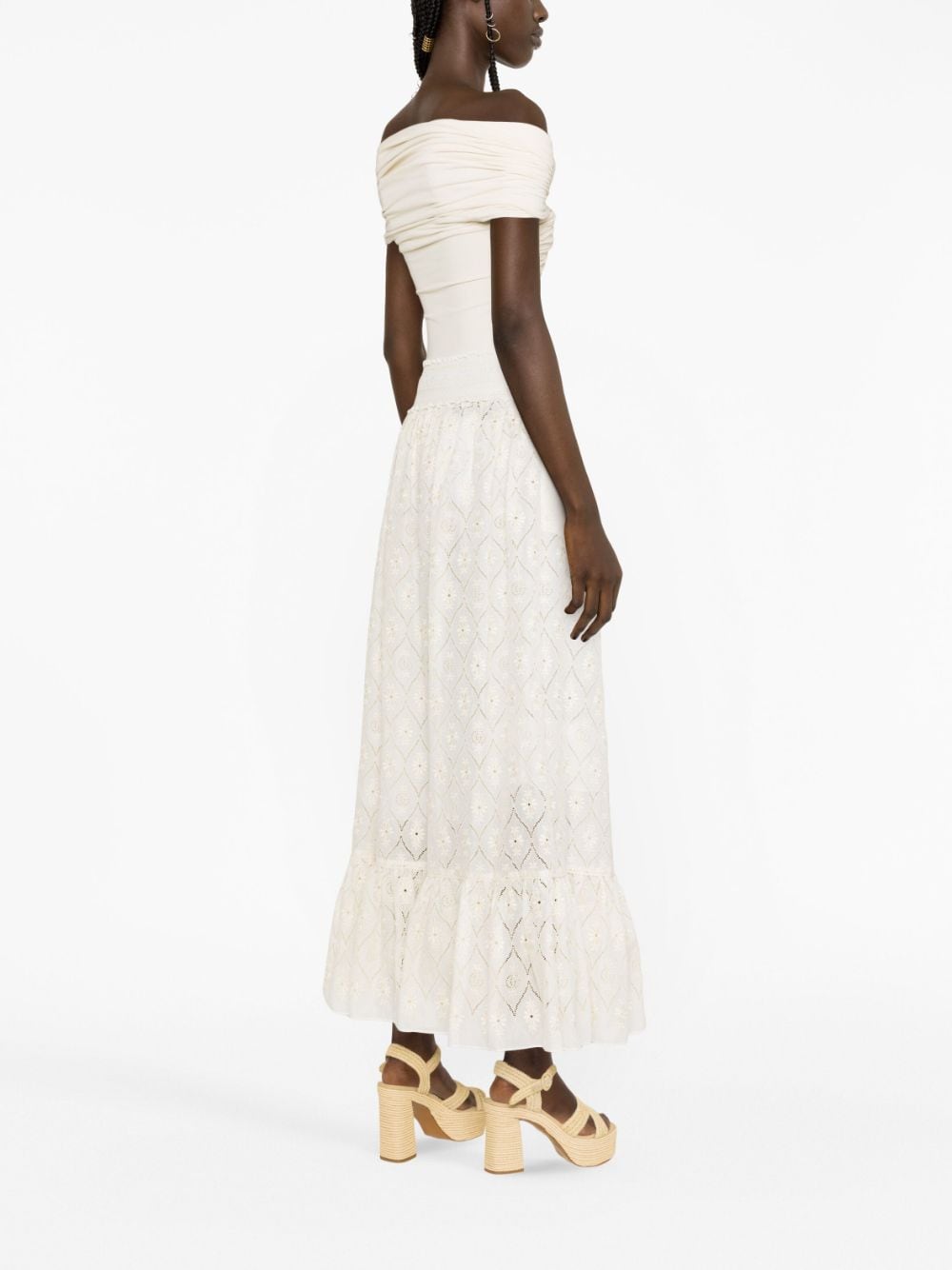 GUCCI Floral Broderie Anglaise Mini Skirt