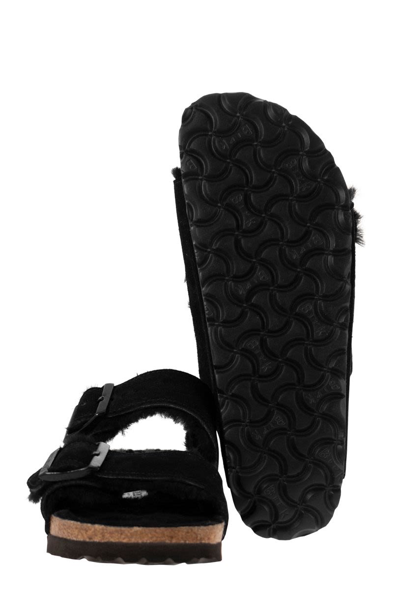 BIRKENSTOCK Suede Lamb Fur Slipper