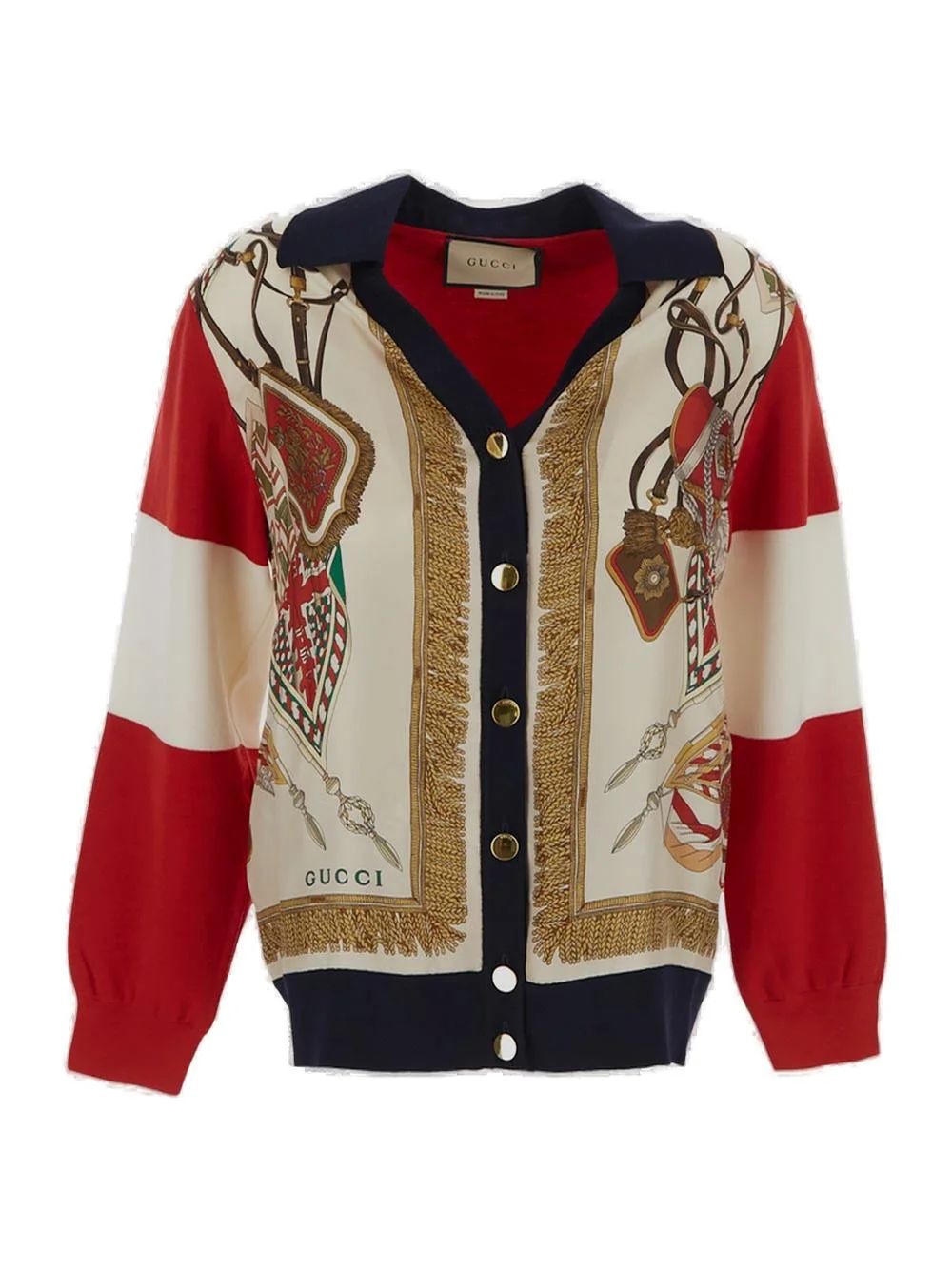 GUCCI Extra Fine Wool Cardigan with Print - Size M