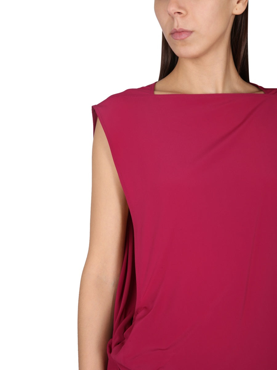 RICK OWENS Round Shoulder Cape Sleeve Dress