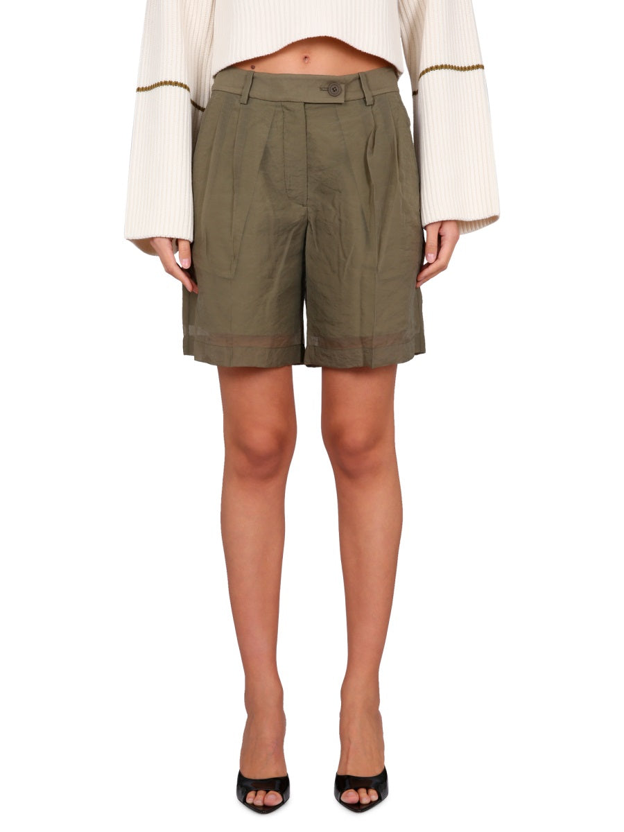 HELMUT LANG Mini Transparent High-Waisted Shorts