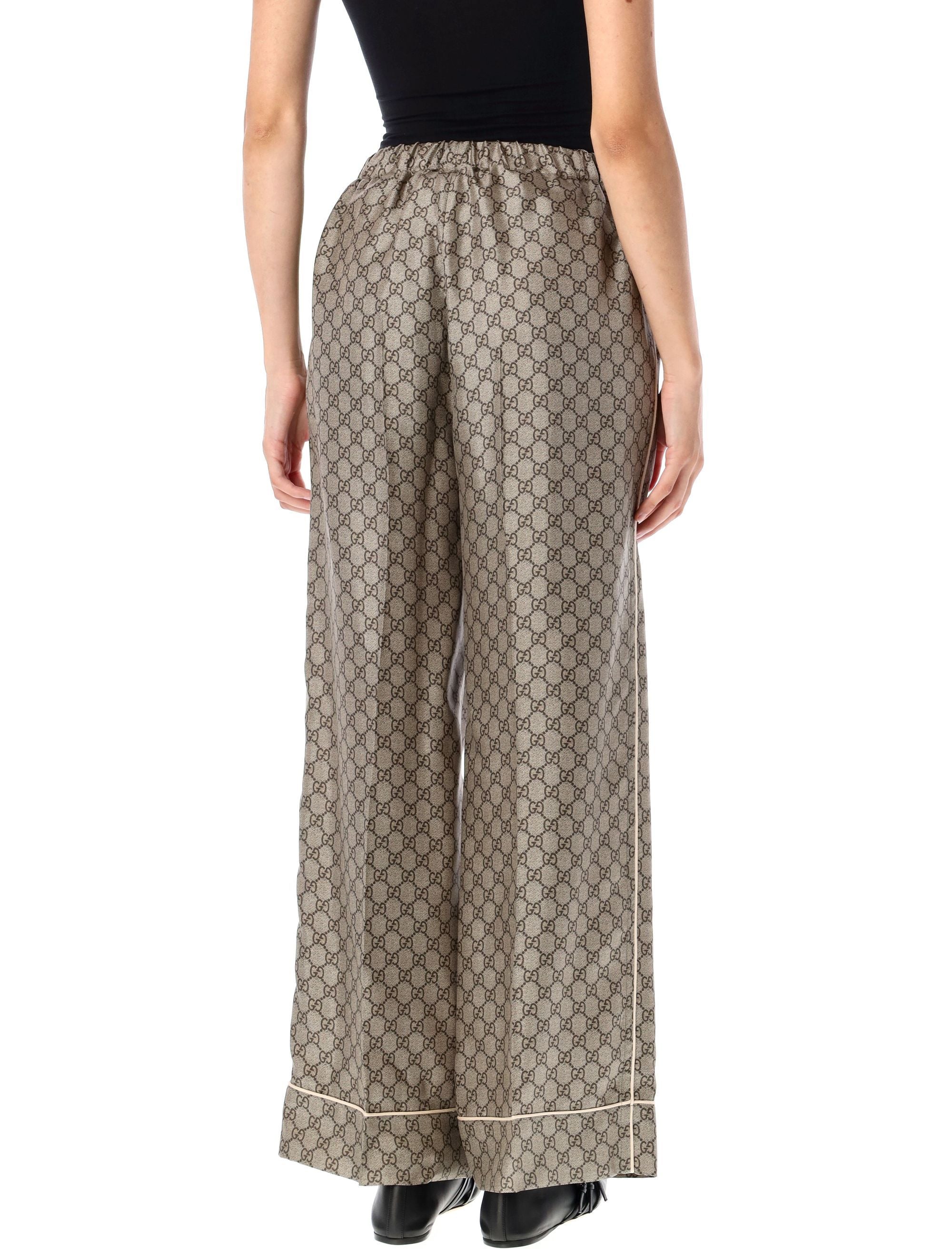 GUCCI Supreme Print Silk Trouser - Size 38