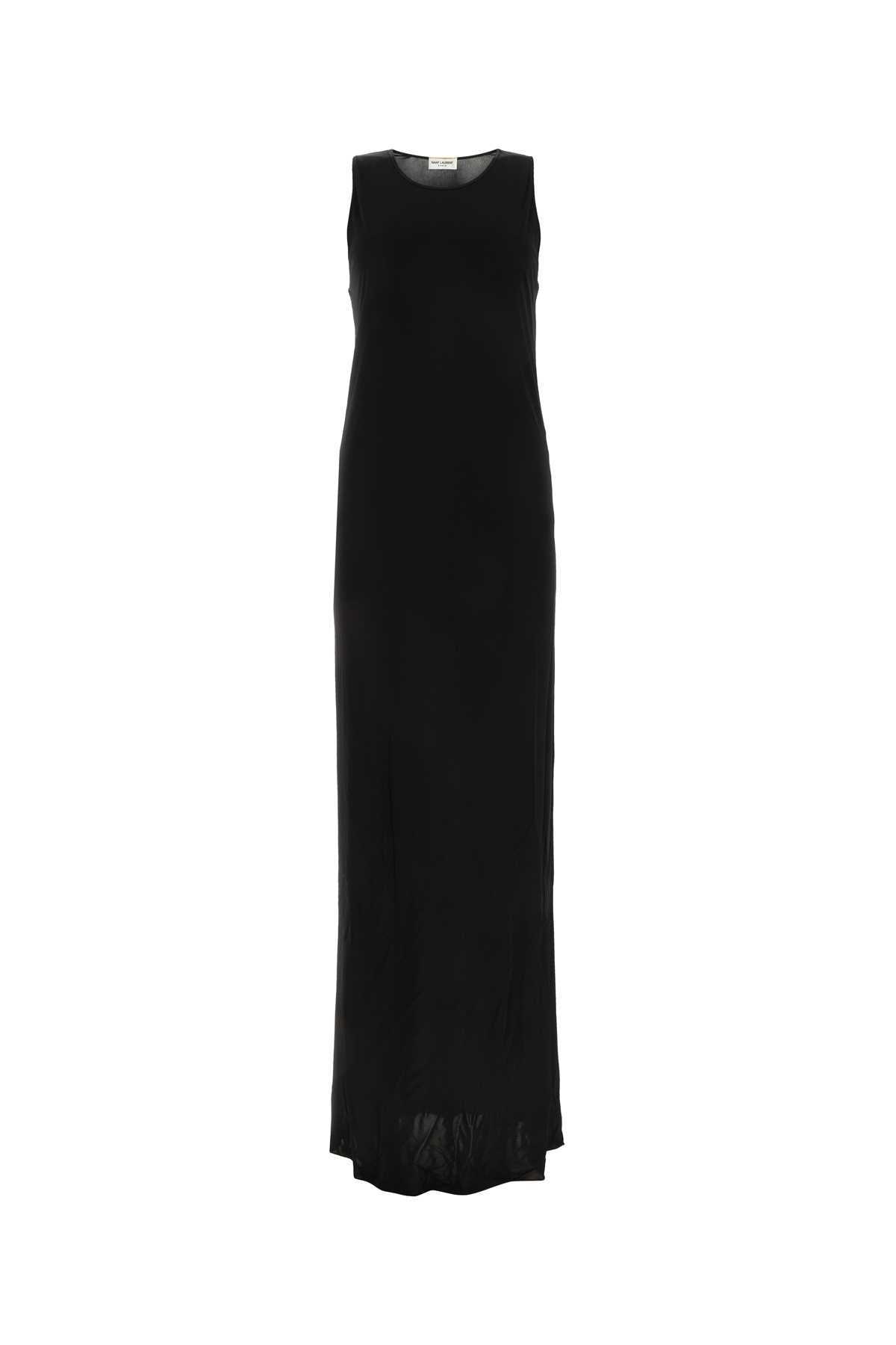 SAINT LAURENT Elegant Long Viscose Dress for Women - Fall 2025