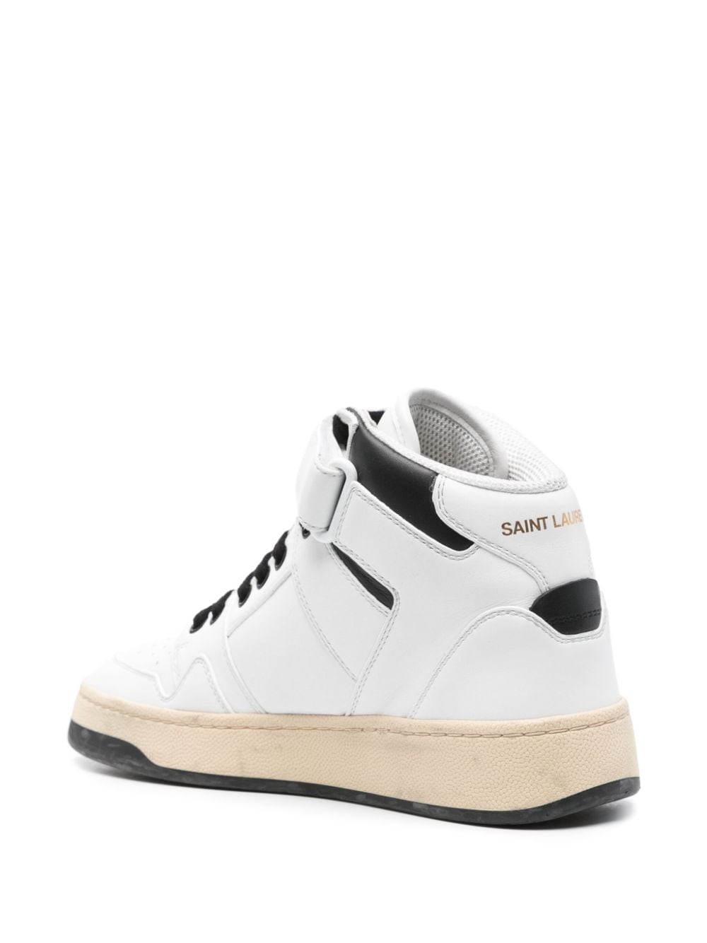 SAINT LAURENT Leather Panelled Design Sneakers for Women