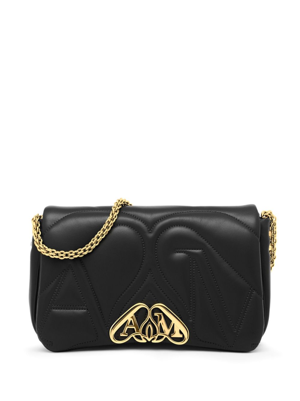 ALEXANDER MCQUEEN Mini Seal Logo Leather Crossbody Handbag