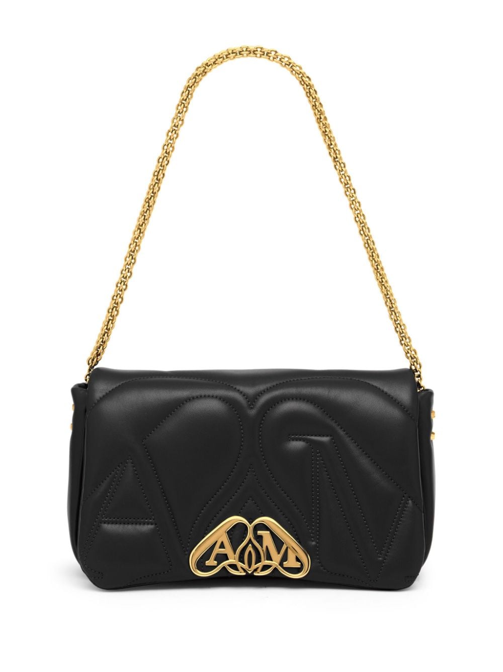 ALEXANDER MCQUEEN Mini Seal Logo Leather Crossbody Handbag